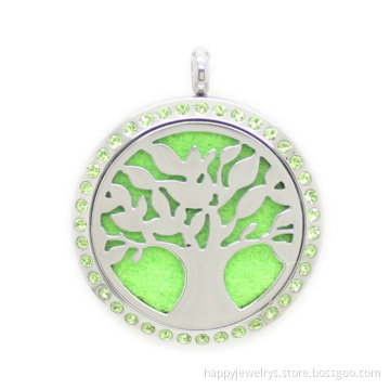 Jenia Tree Shaped Stainless Steel Aromatherapy Essential Oil Diffuser Interchangeable Pendant Necklace Design a Locket
